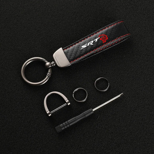 SRT Leather Car Keychain