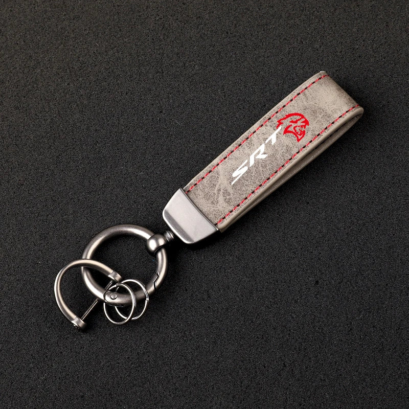 High-Grade Leather Car Keychain Dodge Challenger SRT Car Accessories