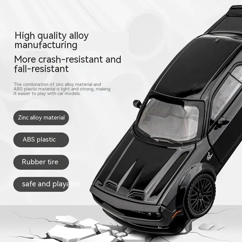 Dodge Challenger Hellcat Toy Car 1:32 Scale Pull Back Hellcat Model with Sound and Light