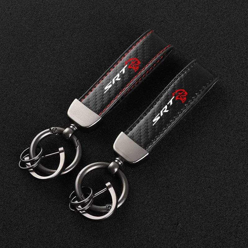 SRT Leather Car Keychain