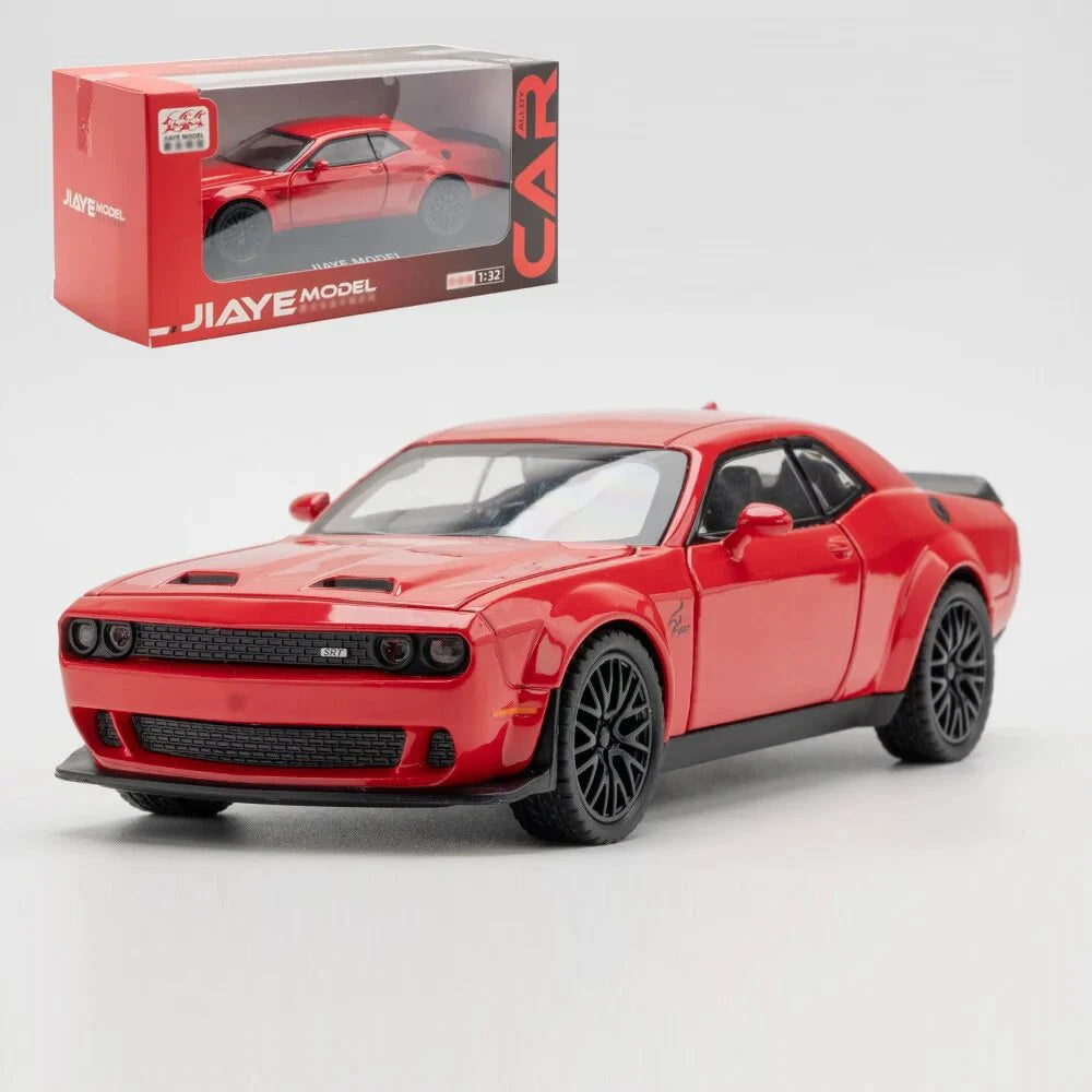 Dodge Challenger Hellcat Toy Car 1:32 Scale Pull Back Hellcat Model with Sound and Light
